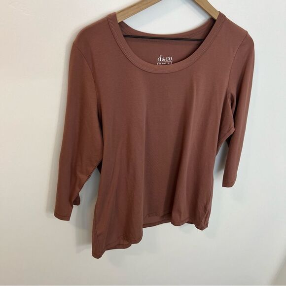 New Denim& Co Perfect Jersey 3/4 Sleeve Round Neck Top | Size M - Picture 3 of 9